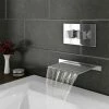Monza Waterfall Wall Mounted Bath Tap With Concealed Thermostatic Valve 2 Monza Waterfall Wall Mounted Bath Tap With Concealed Thermostatic Valve -Bath Taps Shop Plaza Wall Mounted Waterfall Bath Filler with Concealed Thermostatic Valve n p