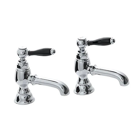 Imperial Radcliffe Chrome 3/4" Bath Pillar Taps with Black Levers 3 Imperial Radcliffe Chrome 3/4" Bath Pillar Taps with Black Levers