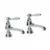 Imperial Radcliffe Chrome 3/4" Bath Pillar Taps with White Levers -Bath Taps Shop RADBATHTAPSWCP P