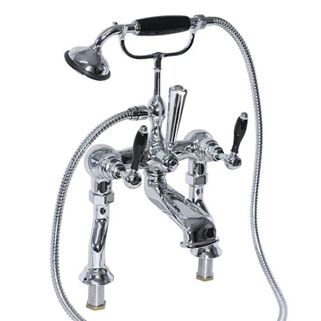 Imperial Radcliffe Chrome Deck Mounted Bath Shower Mixer with Black Levers 3 Imperial Radcliffe Chrome Deck Mounted Bath Shower Mixer with Black Levers