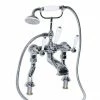 Imperial Radcliffe Chrome Deck Mounted Bath Shower Mixer with White Levers 1 Imperial Radcliffe Chrome Deck Mounted Bath Shower Mixer with White Levers -Bath Taps Shop RADBSMDMWCP P