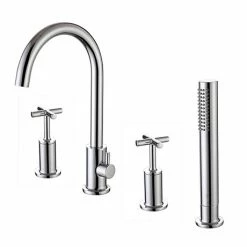 RAK Ella 4 Hole Deck Mounted Bath Shower Mixer + Kit - RAKELL3013