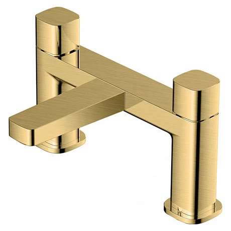 RAK - Petit Square Deck Bath Filler Brushed Gold - RAKPES3004G 3 RAK - Petit Square Deck Bath Filler Brushed Gold - RAKPES3004G
