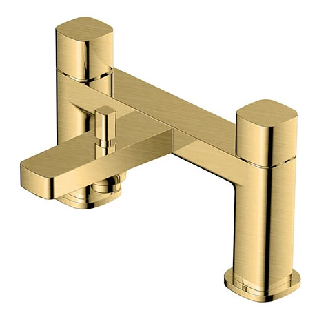 RAK - Petit Square Deck Bath Shower Mixer- Brushed Gold - RAKPES3005G 3 RAK - Petit Square Deck Bath Shower Mixer- Brushed Gold - RAKPES3005G