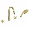 Burlington Riviera Art Deco Gold 4 Hole Bath Shower Mixer 1 Burlington Riviera Art Deco Gold 4 Hole Bath Shower Mixer -Bath Taps Shop RIV33 GOLD P