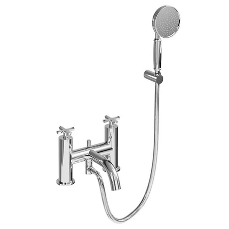 Burlington Riviera Art Deco Chrome Bath Shower Mixer with Shower Kit 3 Burlington Riviera Art Deco Chrome Bath Shower Mixer with Shower Kit