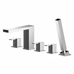Nuie Sanford Chrome Deck Mounted 5TH Bath Shower Mixer - SAN314