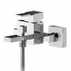 Nuie Sanford Chrome Wall Mounted Bath Shower Mixer + Shower Kit - SAN316