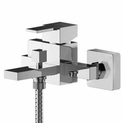 Asquiths Revival Wall Mounted Bath Shower Mixer with Shower Kit - TAC5127