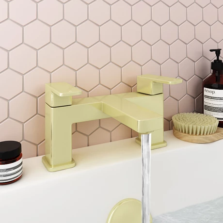 Toreno Modern Brushed Brass Bath Filler Tap 3 Toreno Modern Brushed Brass Bath Filler Tap