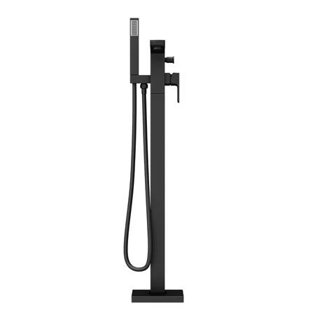 Toreno Modern Matt Black Floor Mounted Free-standing Bath Shower Mixer 5 Toreno Modern Matt Black Floor Mounted Free-standing Bath Shower Mixer - Image 3