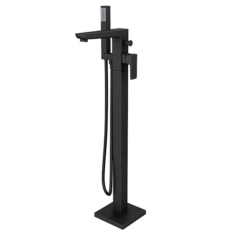 Toreno Modern Matt Black Floor Mounted Free-standing Bath Shower Mixer 3 Toreno Modern Matt Black Floor Mounted Free-standing Bath Shower Mixer