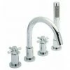 Hudson Reed - Tec Crosshead 4 Tap Hole Bath Mixer with swivel spout, shower kit & hose retainer 1 Hudson Reed - Tec Crosshead 4 Tap Hole Bath Mixer with swivel spout, shower kit & hose retainer -Bath Taps Shop TEX334SPR04 P