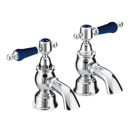 Heritage Glastonbury Midnight Blue Bath Pillar Taps - TGRBL01 3 Heritage Glastonbury Midnight Blue Bath Pillar Taps - TGRBL01