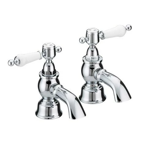 Heritage - Glastonbury Bath Pillar Taps - Chrome - TGRC01 3 Heritage - Glastonbury Bath Pillar Taps - Chrome - TGRC01