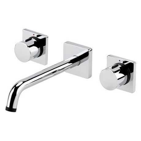 Venice Modern 3TH Round Wall Mounted Bath Filler - Chrome 4 Venice Modern 3TH Round Wall Mounted Bath Filler - Chrome - Image 2