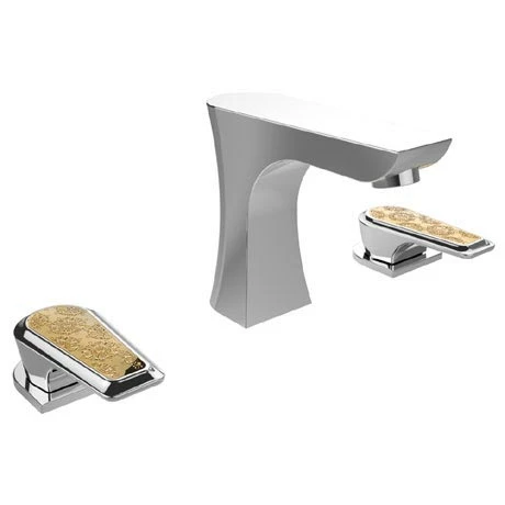 Heritage Lymington Lace Gold 3 Taphole Bath Filler - TLYCG073 3 Heritage Lymington Lace Gold 3 Taphole Bath Filler - TLYCG073