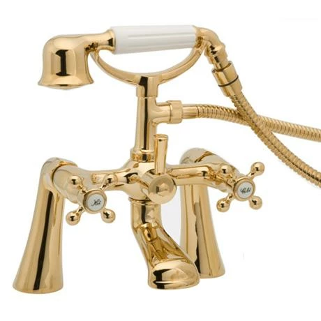 Deva Tudor Bath Shower Mixer - Gold - TUD03/501 3 Deva Tudor Bath Shower Mixer - Gold - TUD03/501