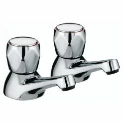 Bristan - Club Bath Taps - Chrome with Metal Heads - VAC-3/4-C-MT