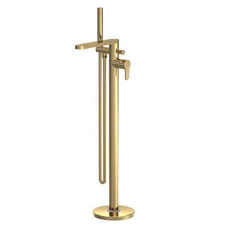 Venice Giro Brushed Brass Freestanding Bath Shower Mixer 3 Venice Giro Brushed Brass Freestanding Bath Shower Mixer