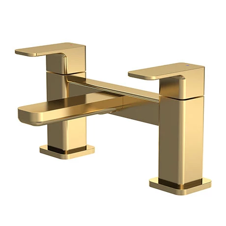 Venice Cubo Brushed Brass Bath Filler 3 Venice Cubo Brushed Brass Bath Filler