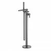 Venice Giro Gunmetal Grey Freestanding Bath Shower Mixer 1 Venice Giro Gunmetal Grey Freestanding Bath Shower Mixer -Bath Taps Shop VEN721G P