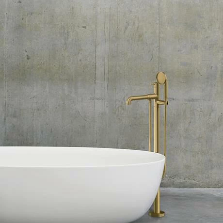 Crosswater - MPRO Industrial Bath Shower Mixer Floor Standing Brushed Brass - PRI416FUB 4 Crosswater - MPRO Industrial Bath Shower Mixer Floor Standing Brushed Brass - PRI416FUB - Image 2
