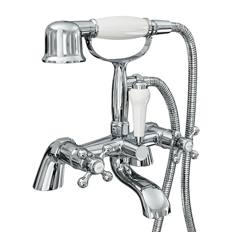 Victoria Traditional Bath Shower Mixer Tap with Handset 3 Victoria Traditional Bath Shower Mixer Tap with Handset