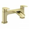 Valencia Brushed Brass Waterfall Bath Filler 2 Valencia Brushed Brass Waterfall Bath Filler -Bath Taps Shop VWFT2BB p
