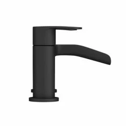 Valencia Matt Black Waterfall Bath Filler 9 Valencia Matt Black Waterfall Bath Filler -Bath Taps Shop VWFT2BLK d3 460
