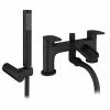 Valencia Matt Black Waterfall Bath Shower Mixer incl. Shower Kit 1 Valencia Matt Black Waterfall Bath Shower Mixer incl. Shower Kit -Bath Taps Shop VWFT3BLK n p