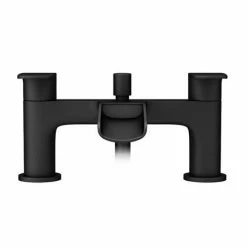 Valencia Matt Black Waterfall Bath Shower Mixer incl. Shower Kit -Bath Taps Shop VWFT3BLK d2 460