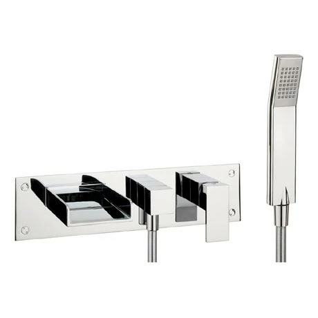 Crosswater - Water Square Wall Mounted 3 Hole Bath Shower Mixer - WS432WC 3 Crosswater - Water Square Wall Mounted 3 Hole Bath Shower Mixer - WS432WC