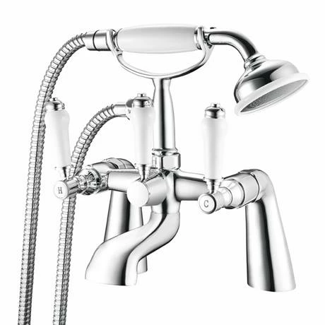 Nuie Bloomsbury Bath Shower Mixer with Extended Leg Set - Chrome 4 Nuie Bloomsbury Bath Shower Mixer with Extended Leg Set - Chrome - Image 2